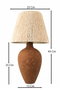 Opviq Lámpara de Mesa BK018 Marrón con Tapa de Macramé